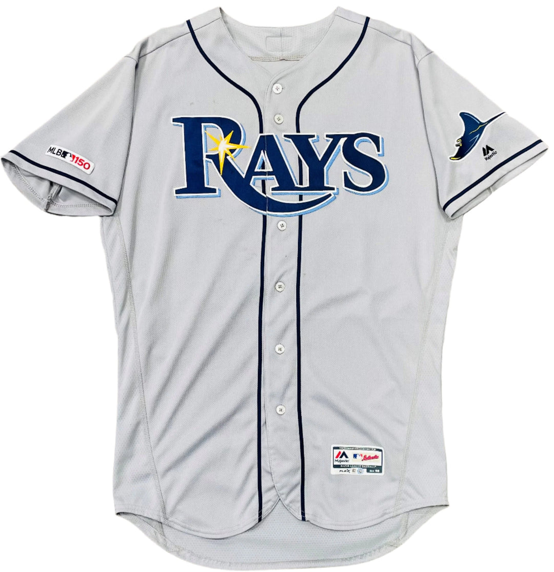 Rays Tyler Glasnow Team Issued Authentic Autographed Gray Jersey