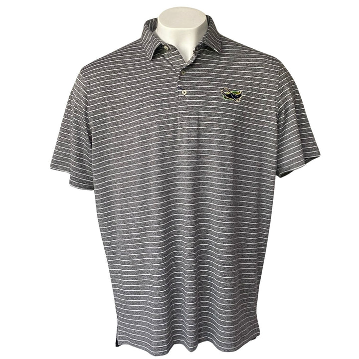 Rays Men's Johnnie O Grey Striped Alt Polo Shirt