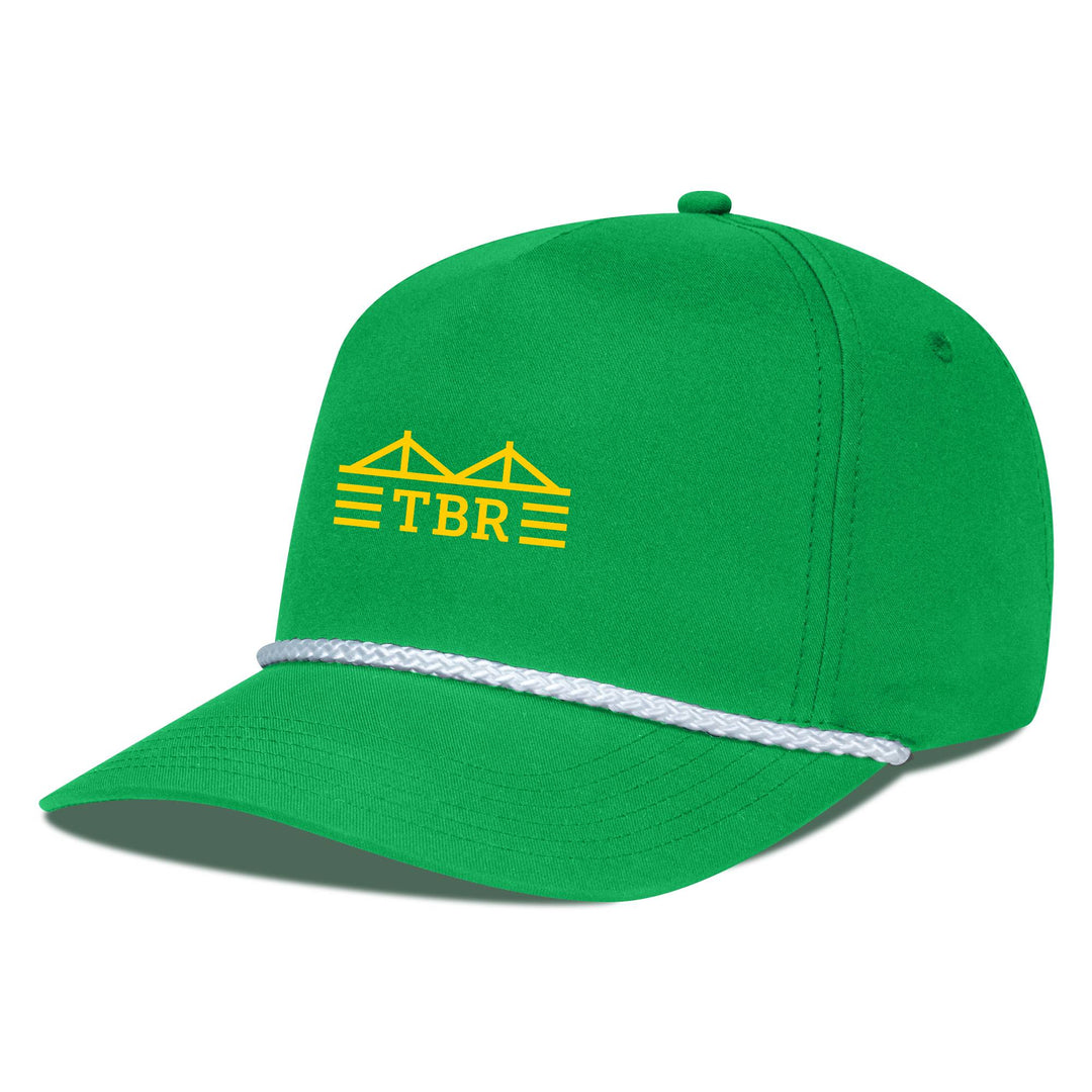Rowdies Levelwear Green Gambit Rope TBR Bridge Logo Snapback Hat