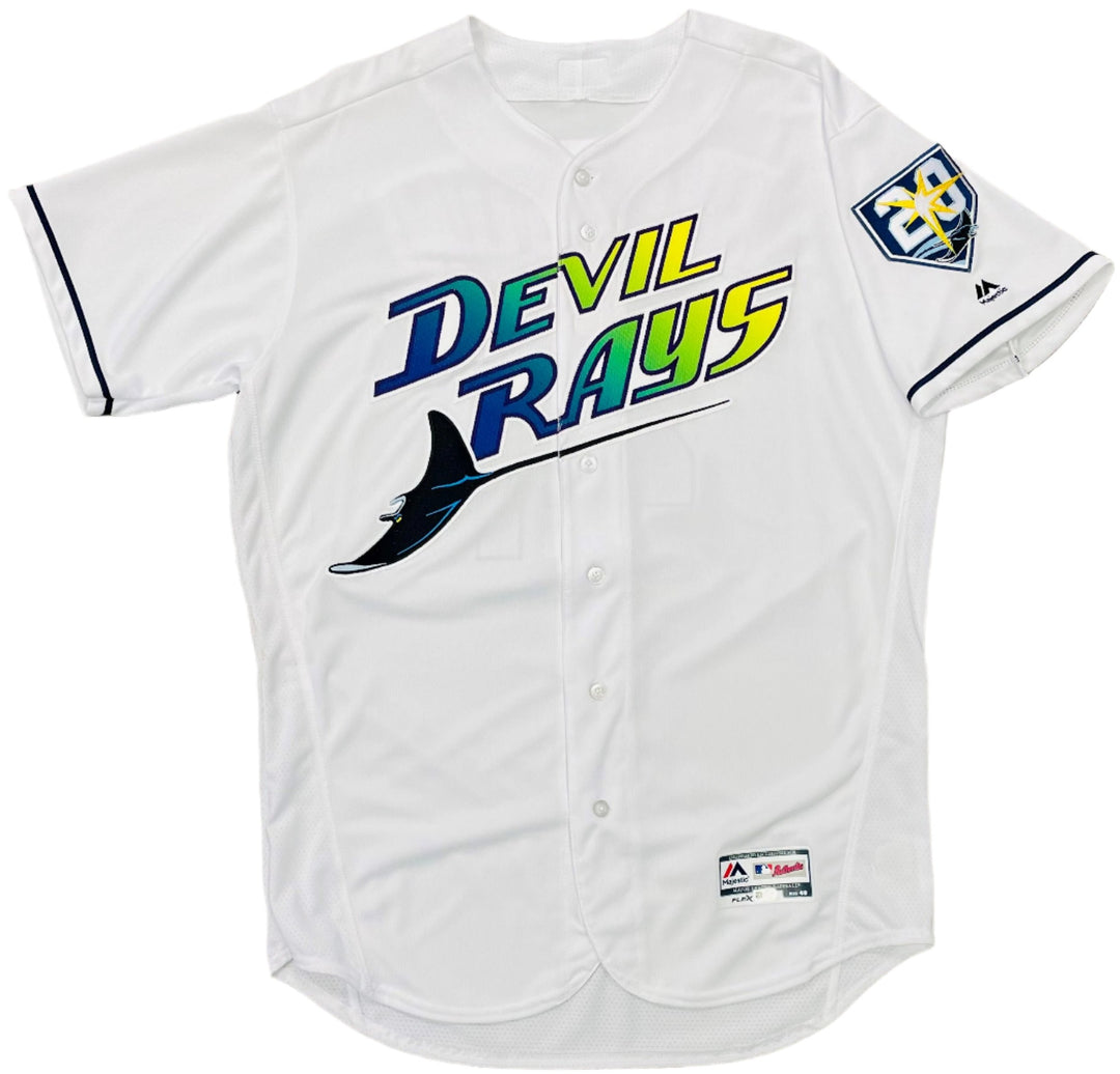 Rays Daniel Hudson Team Issued Authentic 20th Anniversary Devil Rays Jersey