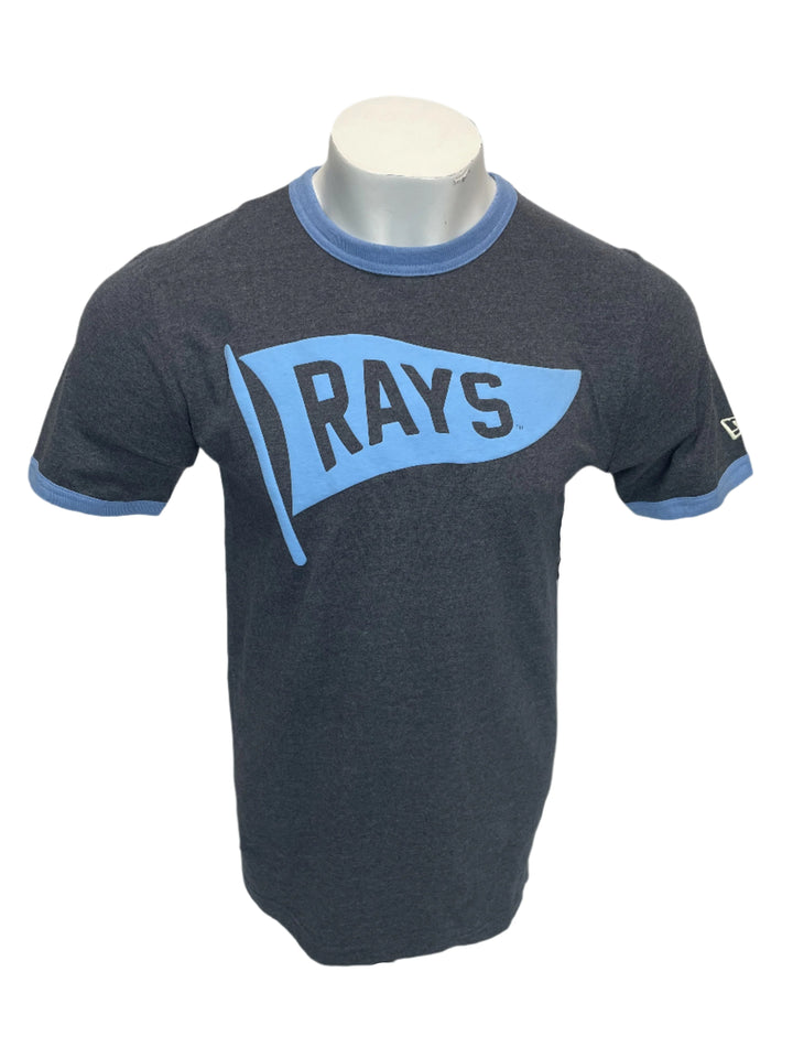 Rays Men's New Era Navy Pennant Ringer Tshirt