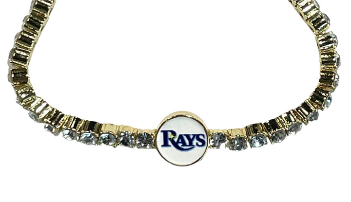 Rays Baublebar Gold Rhinestone Wordmark Adjustable Bracelet