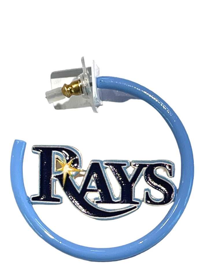 Rays Baublebar Blue Wordmark Hoop Earrings