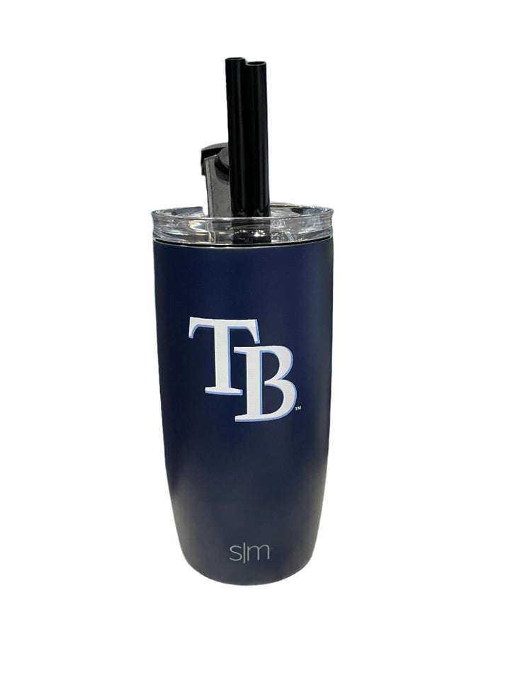 Rays Simple Modern Navy 16 OZ TB Voyager Tumbler with Clear Flip Lid & Straw