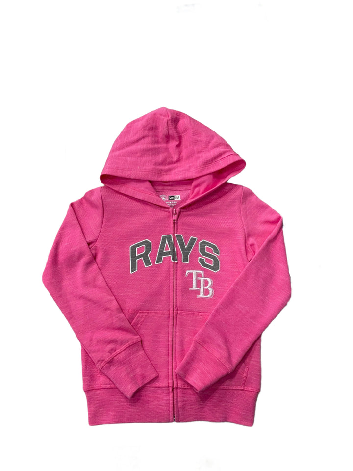 Rays New Era Youth Pink Full Zip Hoodie