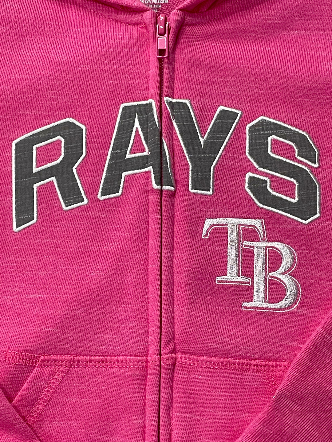 Rays New Era Youth Pink Full Zip Hoodie