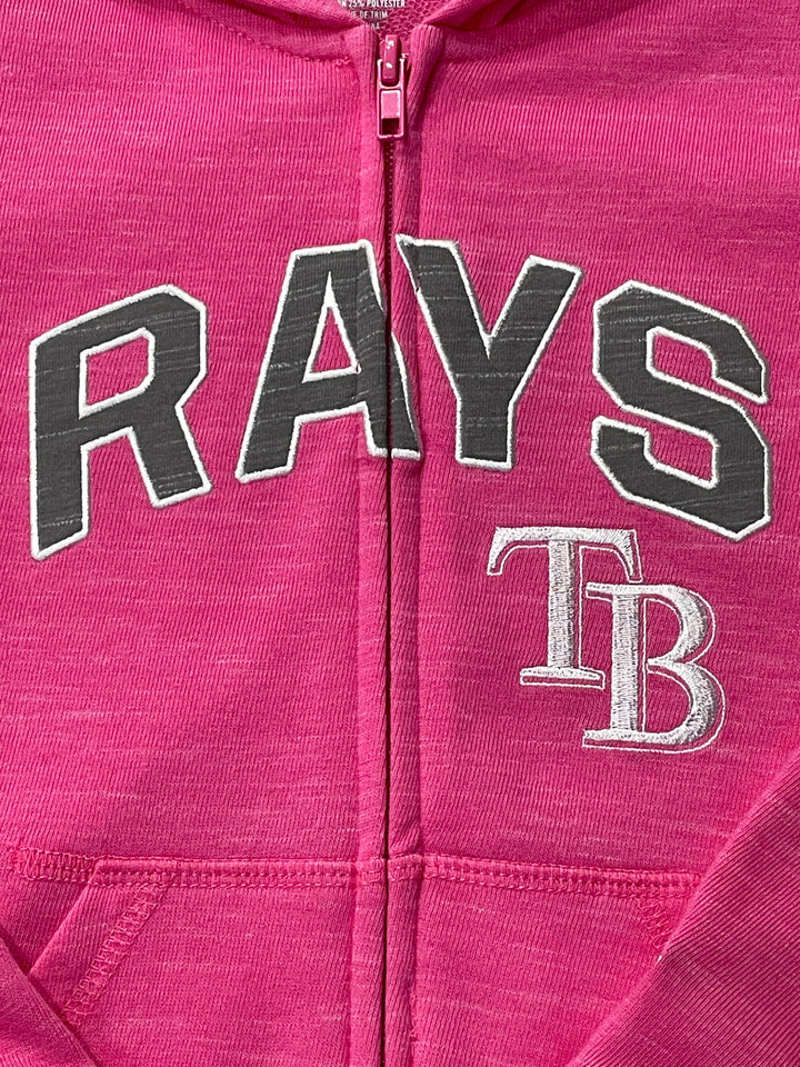 Rays New Era Youth Pink Full Zip Hoodie