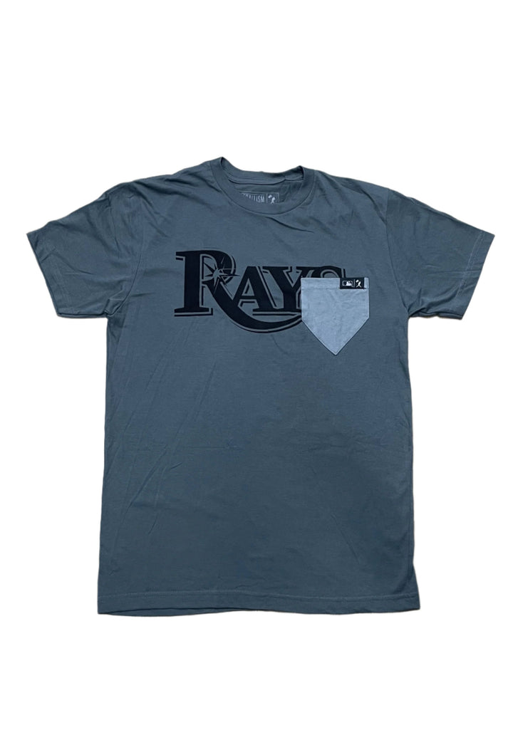 Rays Men's Grey BASEBALLISM Home Plate Pocket Tee