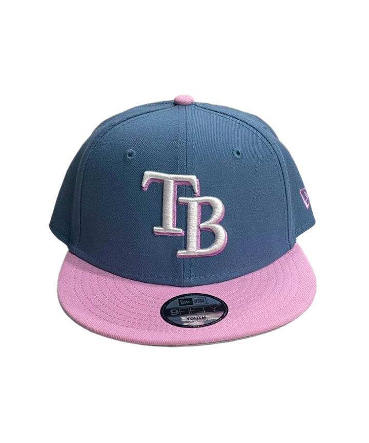 Rays Youth New Era Dark Sky Blue and Pink Color Pack 9FIFTY hat