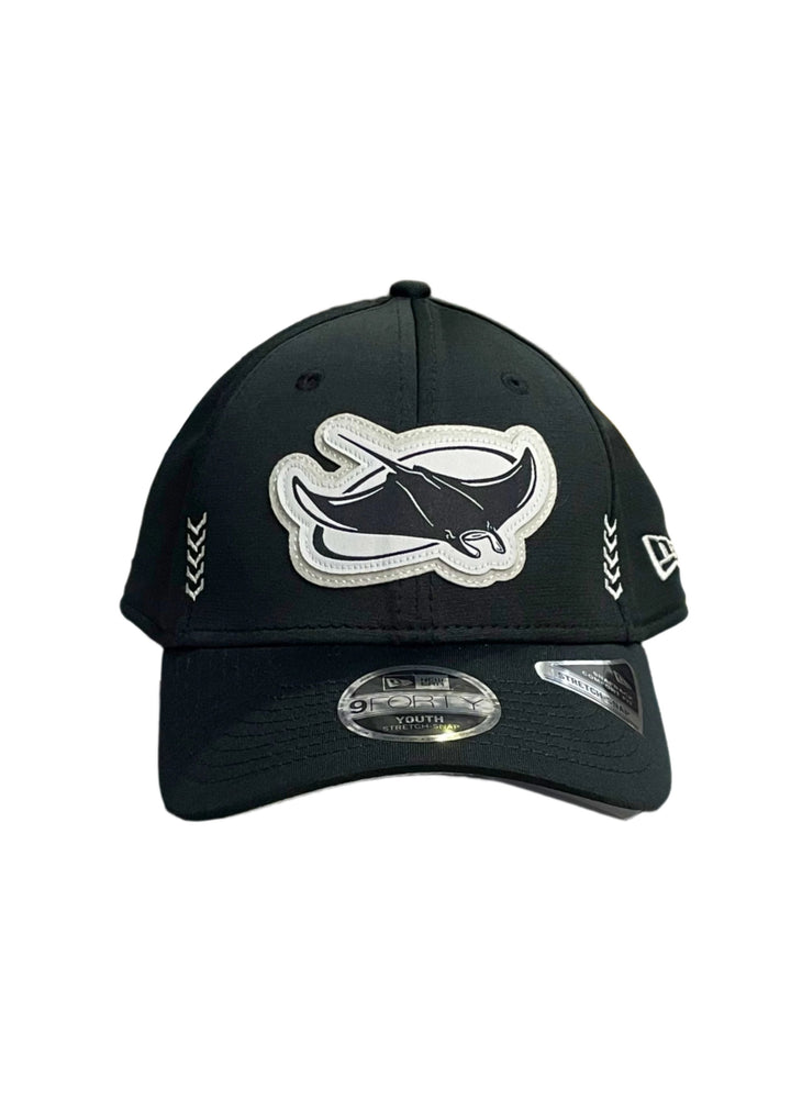 Rays Youth New Era Black 2024 Alt Clubhouse 9FORTY Adjustable Snapback Hat