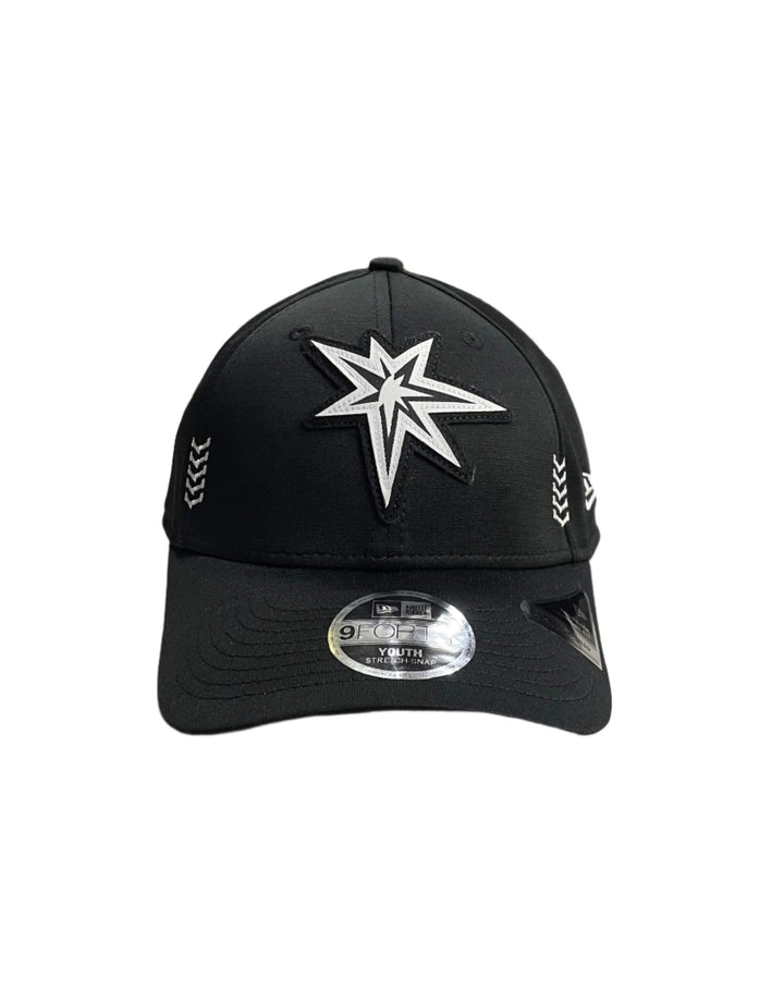 Rays Youth New Era Black 2024 Burst Clubhouse 9FORTY Adjustable Snapback Hat