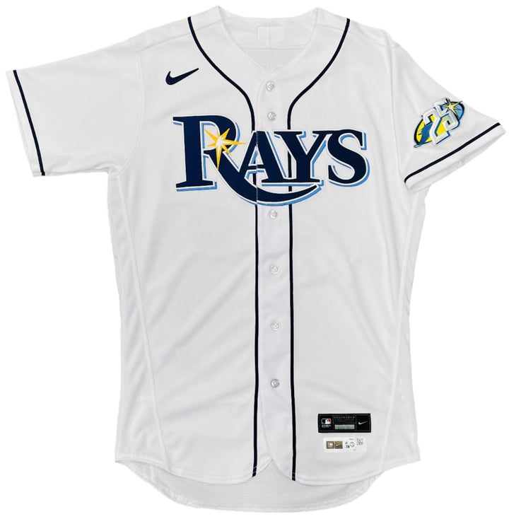 Rays Greg Jones Team Issued Authentic Autographed 25th Anniversary White Jersey