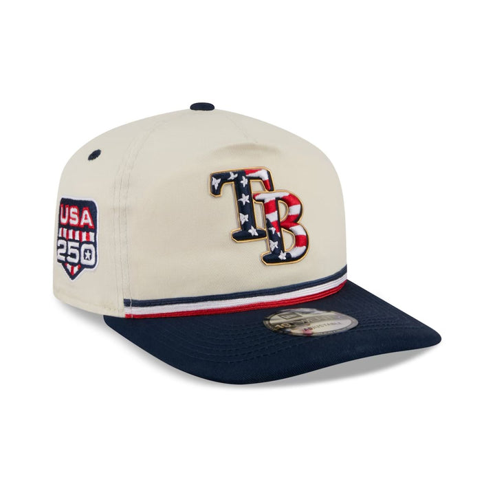 Rays New Era Cream Navy 2026 Fourth of July USA 250 19Twenty Adjustable Hat