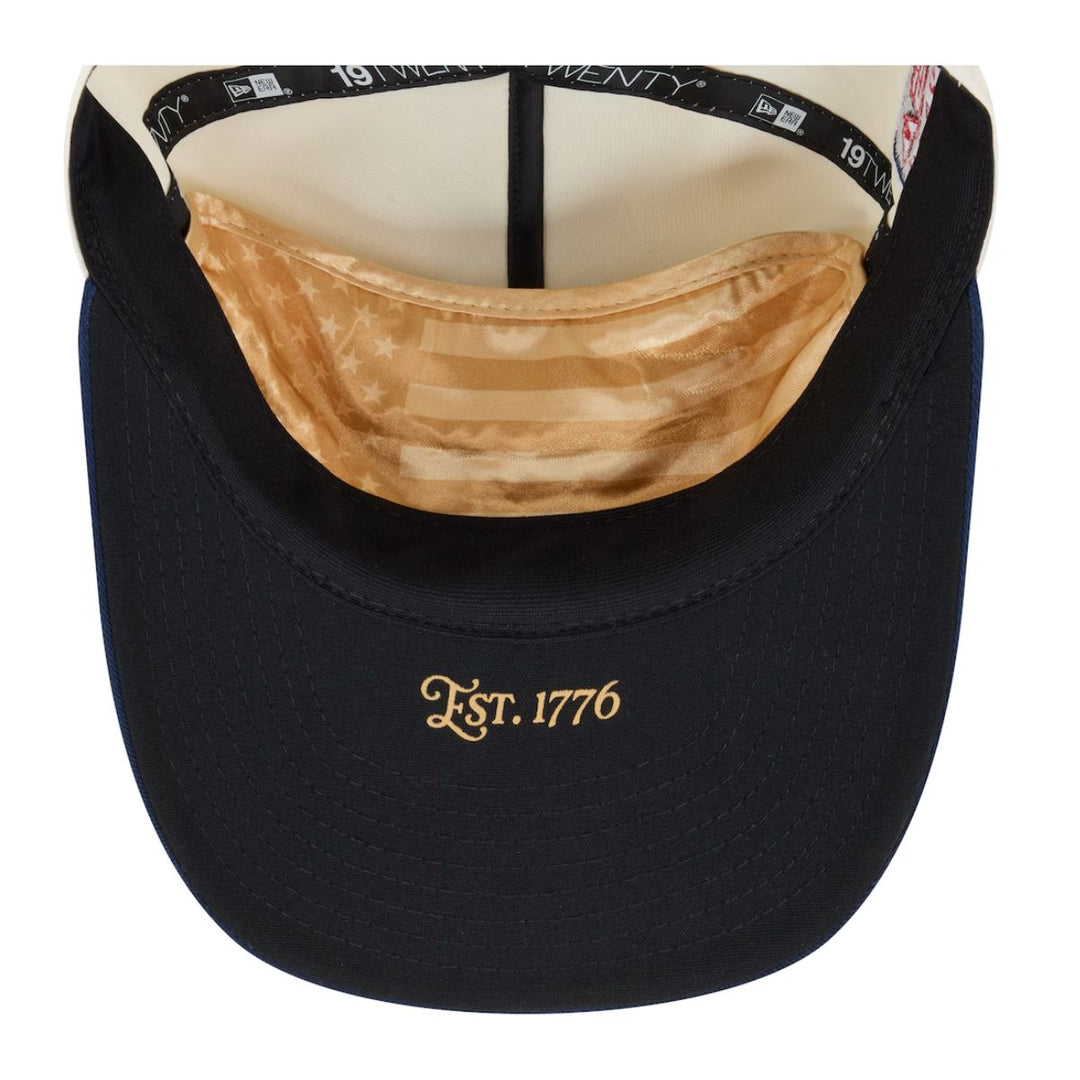 Rays New Era Cream Navy 2026 Fourth of July USA 250 19Twenty Adjustable Hat