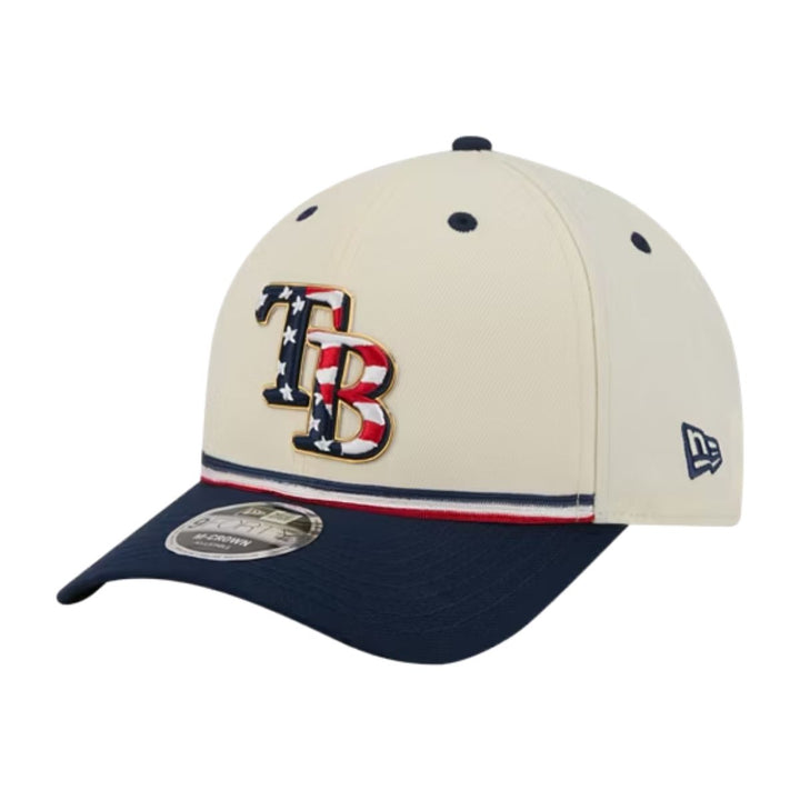 Rays New Era Cream Navy 2026 Fourth of July USA 250 9Forty M-Crown Adjustable Hat