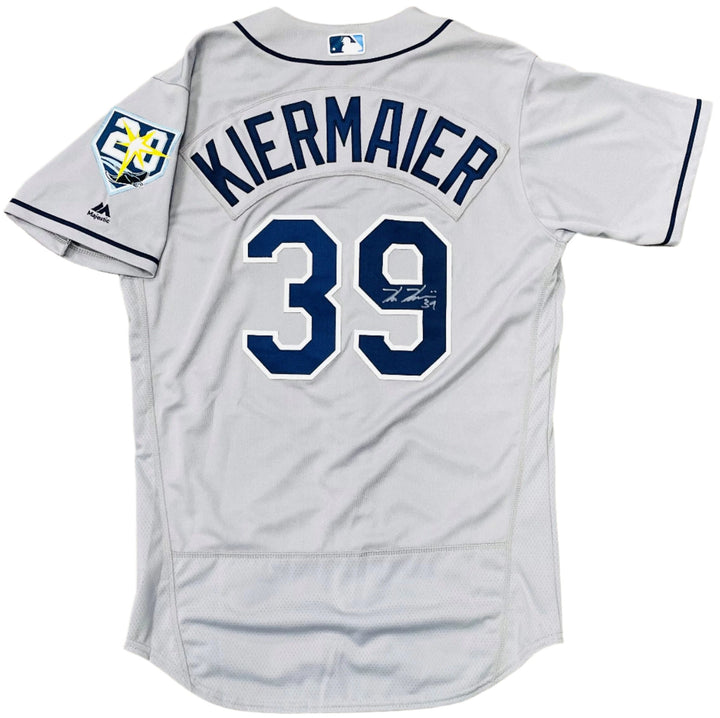 Rays Kevin Kiermaier Team Issued Authentic Autographed 20th Anniversary Gray Jersey