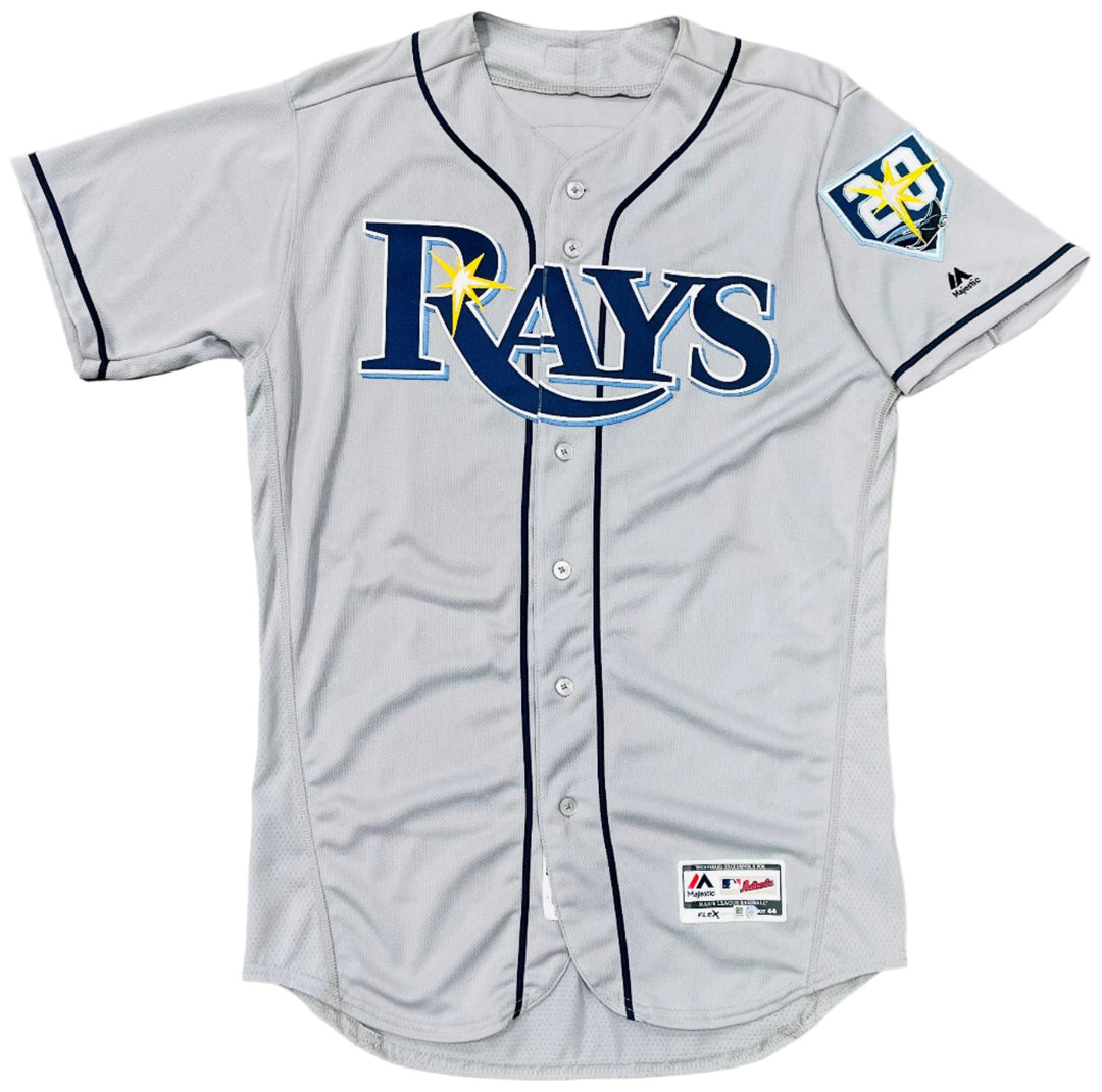 Rays Kevin Kiermaier Team Issued Authentic Autographed 20th Anniversary Gray Jersey