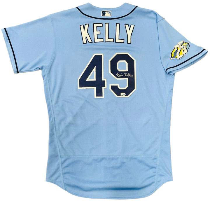 Rays Kevin Kelly Team Issued Authentic Autographed 25th Anniversary Burst Jersey