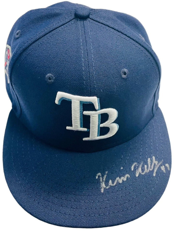 Rays Kevin Kelly Game Used Authentic Autographed 9-11 Remembrance Patch Hat