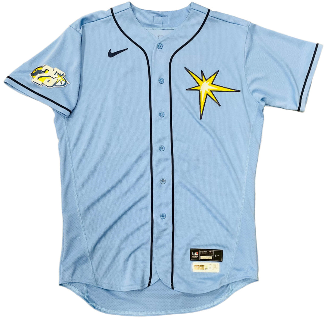 Rays Kevin Kelly Team Issued Authentic Autographed 25th Anniversary Burst Jersey