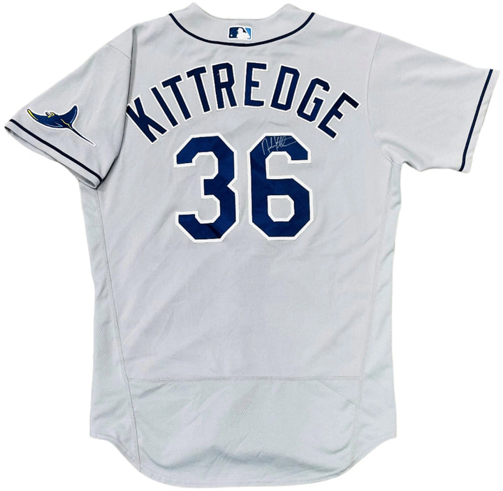 Rays Andrew Kittredge Team Issued Authentic Autographed Gray Jersey