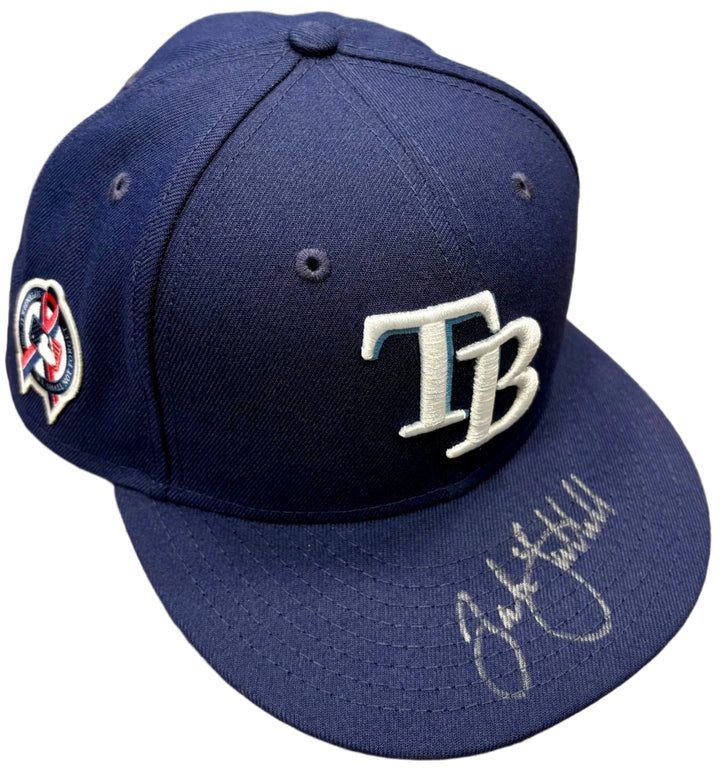 Rays Game Used Zack Littell Authentic Autographed 9-11 Remembrance Hat