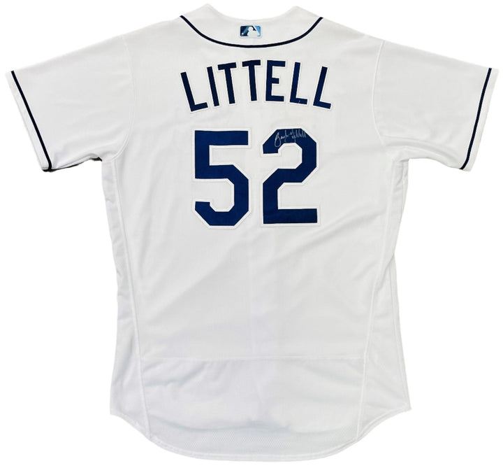 Rays Zack Littell Team Issued Authentic Autographed White Jersey