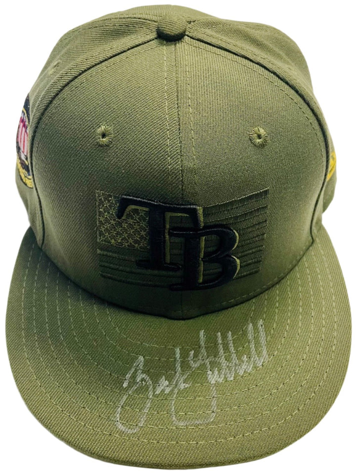 Rays Game Used Zack Littell Authentic Autographed Armed Forces Day Hat