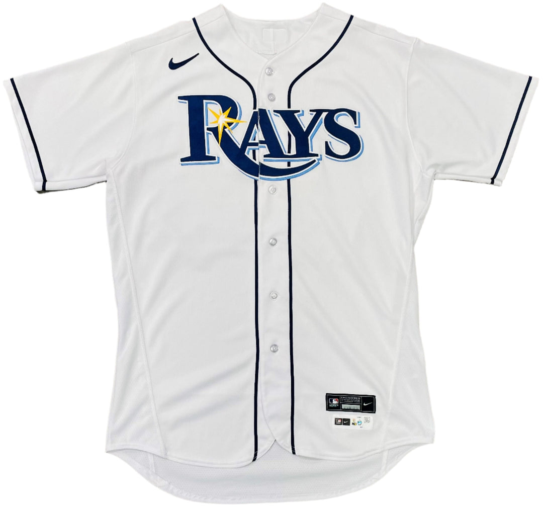 Rays Zack Littell Team Issued Authentic Autographed White Jersey