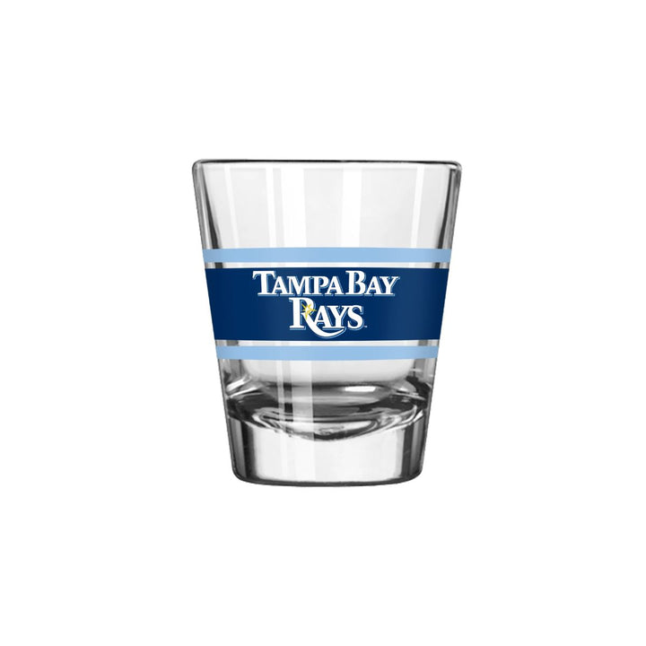 Rays Logo Brands Wordmark TB Stripe Shot Glass | The Bay Republic