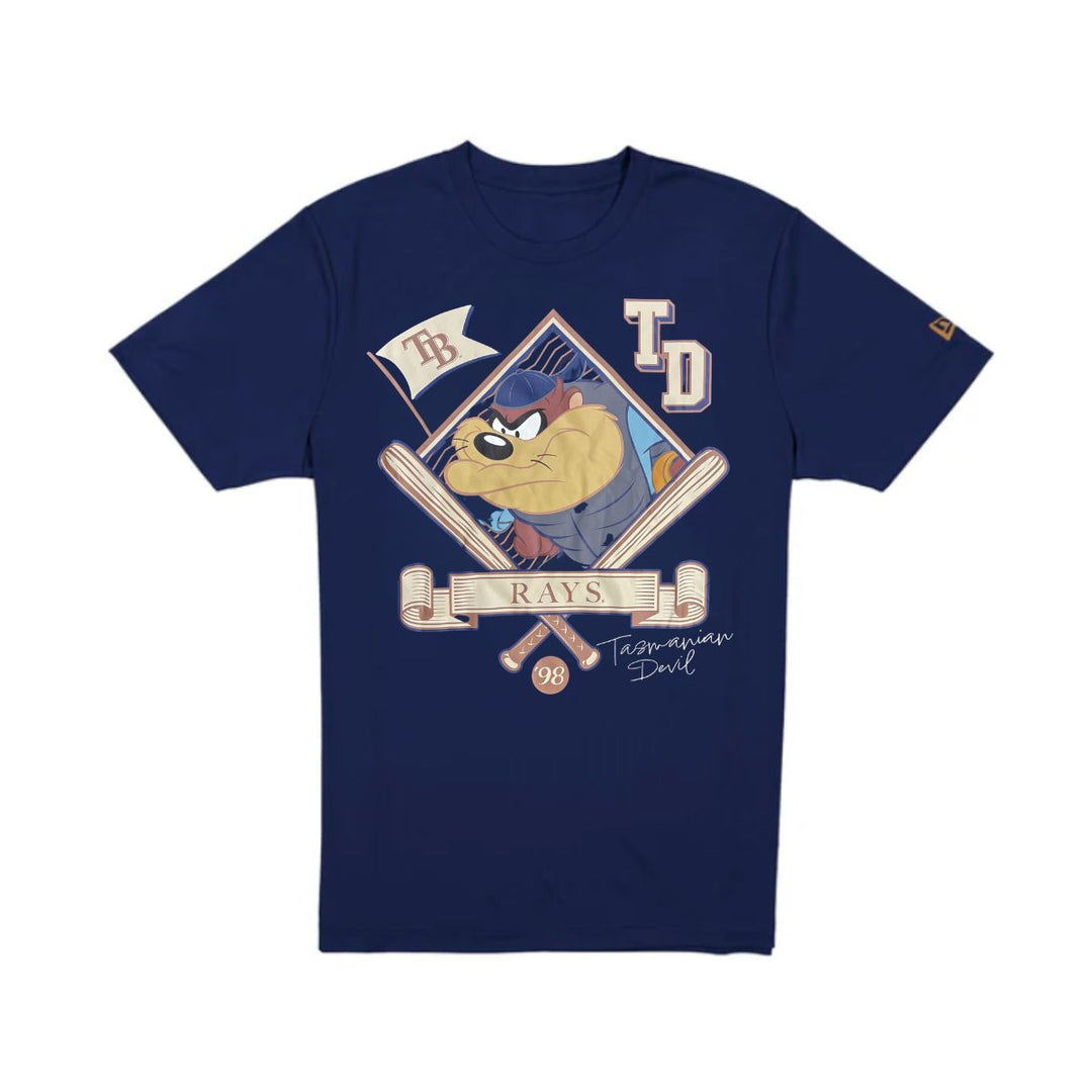 Rays Men's New Era Navy Tasmanian Devil Catcher T-Shirt