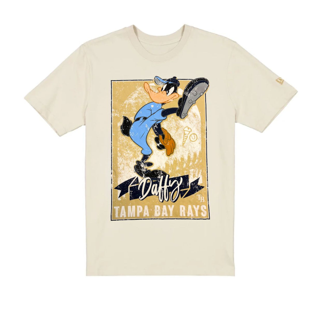 Rays Men's New Era Cream Daffy Duck T-Shirt