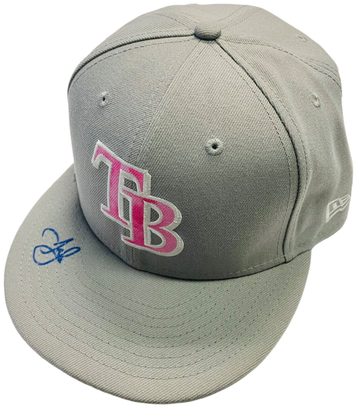 Rays Josh Lowe Team Issued Authentic Autographed Mother's Day Hat