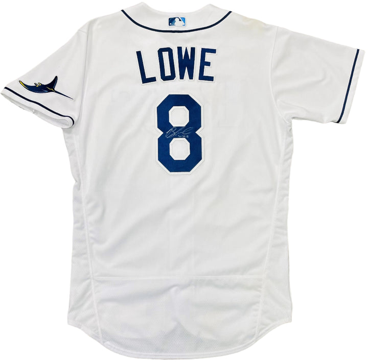 Rays Brandon Lowe Team Issued Authentic Autographed White Jersey