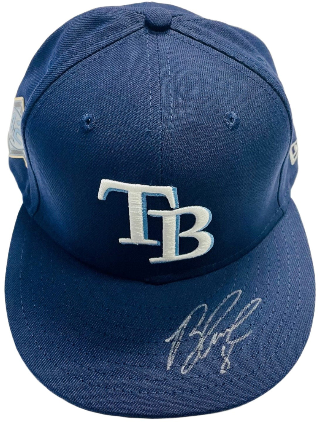 Rays Brandon Lowe Game Used Authentic Autographed Jackie Robinson Day Hat