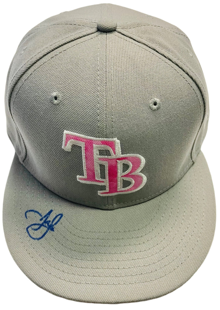 Rays Josh Lowe Team Issued Authentic Autographed Mother's Day Hat