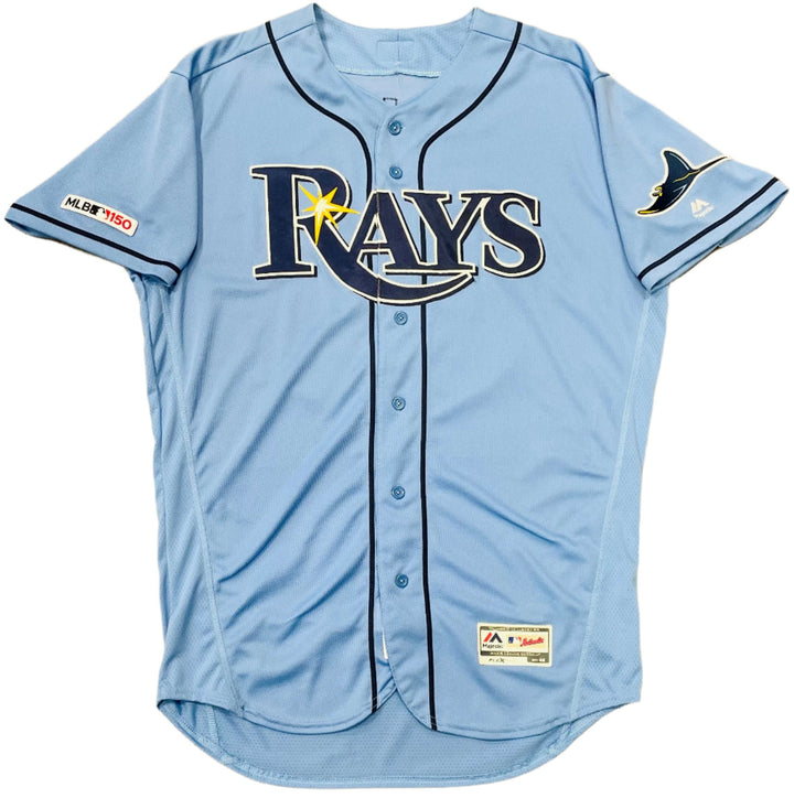 Rays Nate Lowe Authentic Autographed Blue Jersey