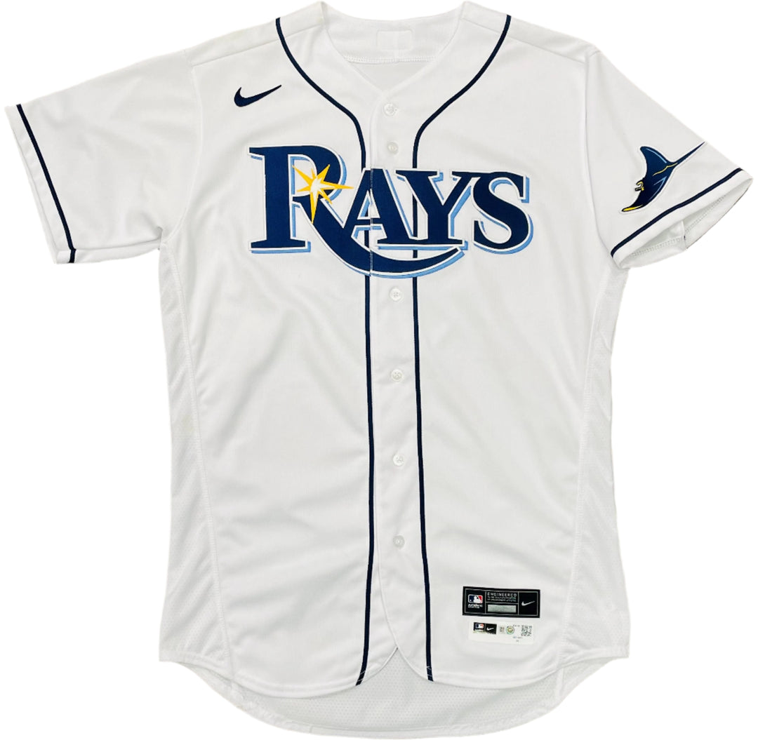 Rays Brandon Lowe Team Issued Authentic Autographed White Jersey