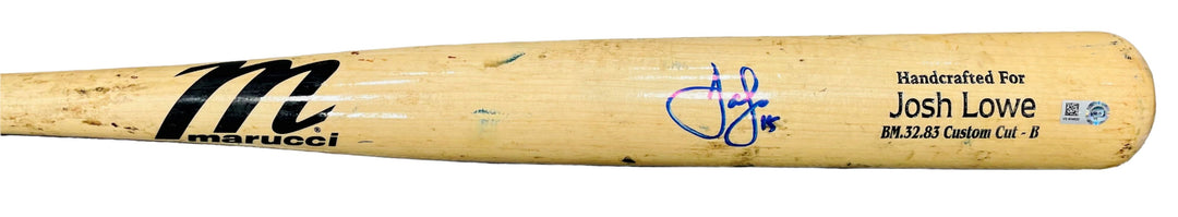 Rays Josh Lowe Game Used Autographed Broken Bat