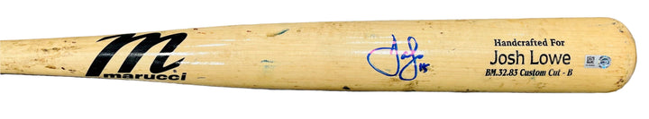 Rays Josh Lowe Game Used Autographed Broken Bat