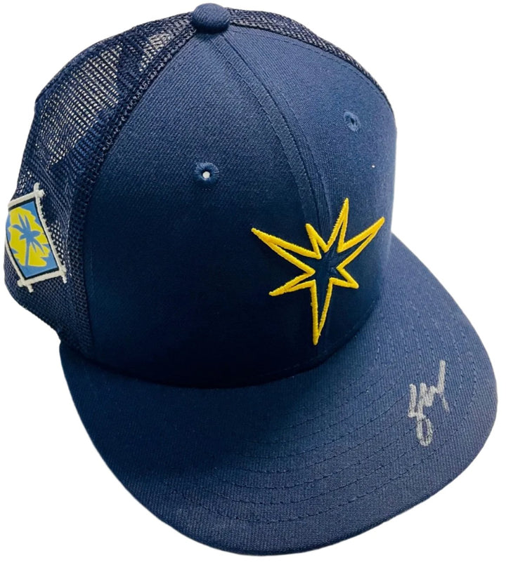 Rays Shane McClanahan Team Issued Authentic Autographed Spring Training Hat