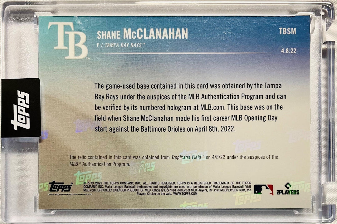 Rays Shane McClanahan Topps Baseball Relic Card