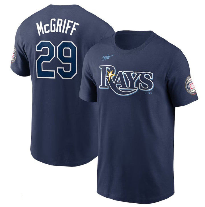 Rays Men's Nike Navy McGriff Name and Number T-Shirt