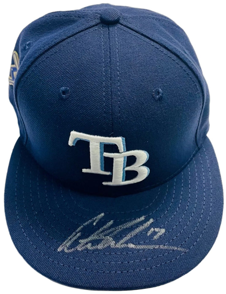 Rays Austin Meadows Game Used Authentic Autographed Jackie Robinson Day Hat