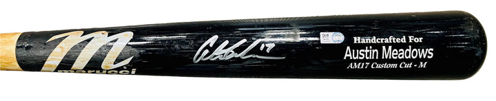 Rays Austin Meadows Game Used Autographed Broken Bat