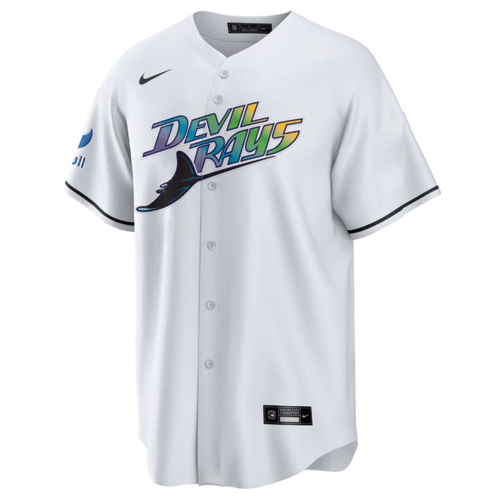 Rays Men's Nike White Devil Rays Replica Jersey - Home