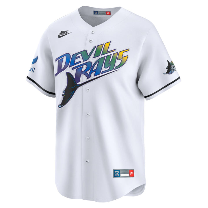 Rays Men's Nike White Devil Rays Cooperstown Vapor Limited Jersey