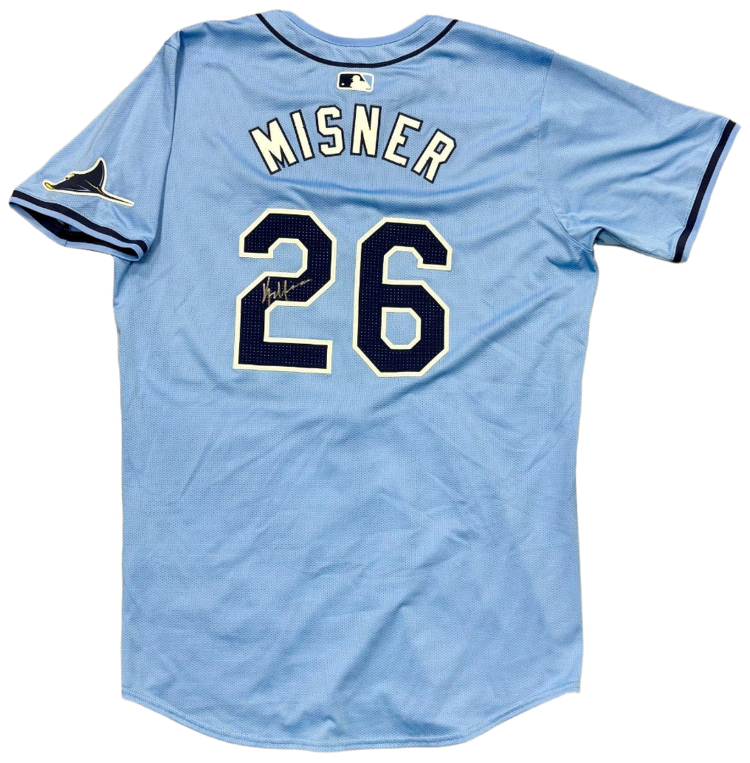 Rays Kameron Misner Team Issued Authentic Autographed Burst Jersey