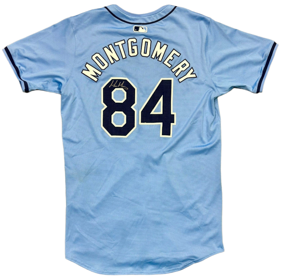 Rays Mason Montgomery Team Issued Authentic Autographed Burst Jersey