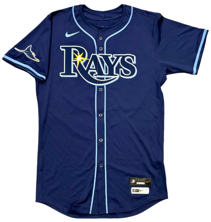 Rays Drew Rasmussen Team Issued Authentic Autographed Navy Jersey